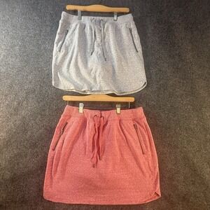 Sweet Escape Womens L Athletic Skort Lot 2 Gray Pink Built In Shorts Zip